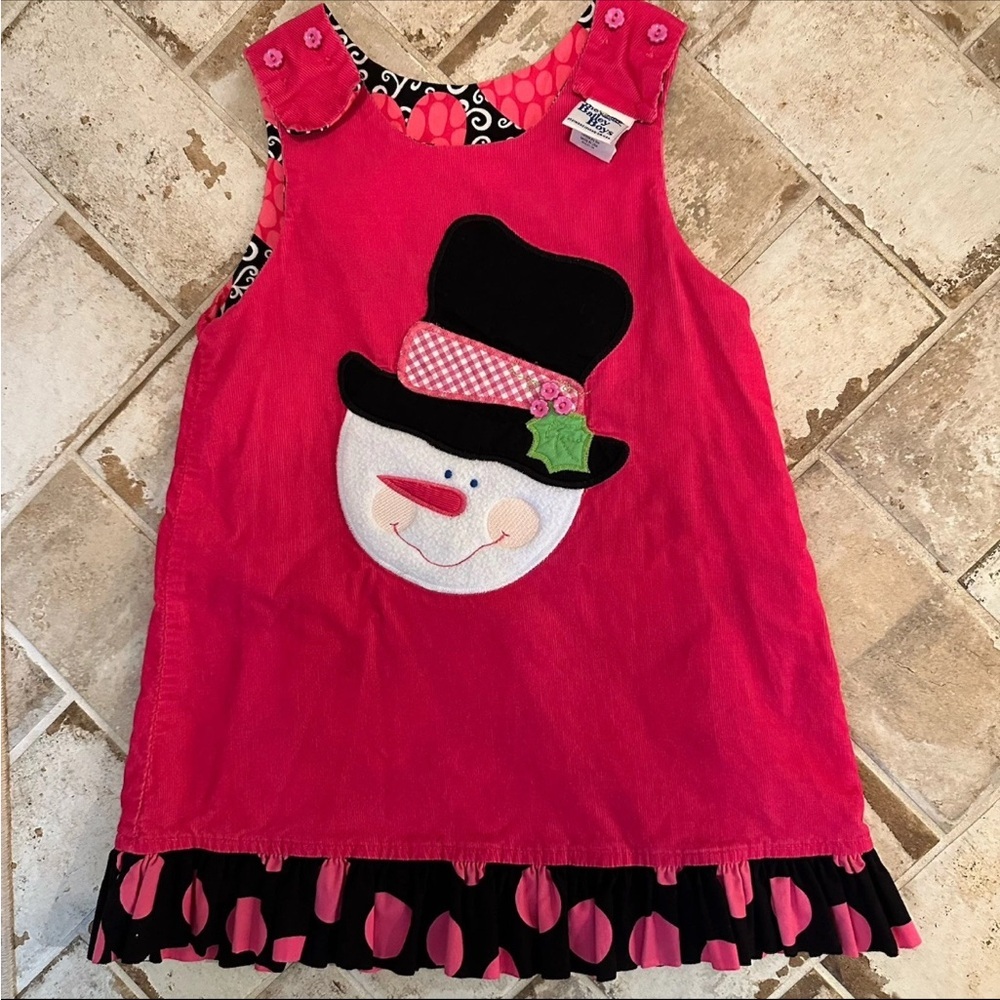 The Bailey Boys Reversible Christmas/Winter Toddler Girl Dress Size 4 Pink